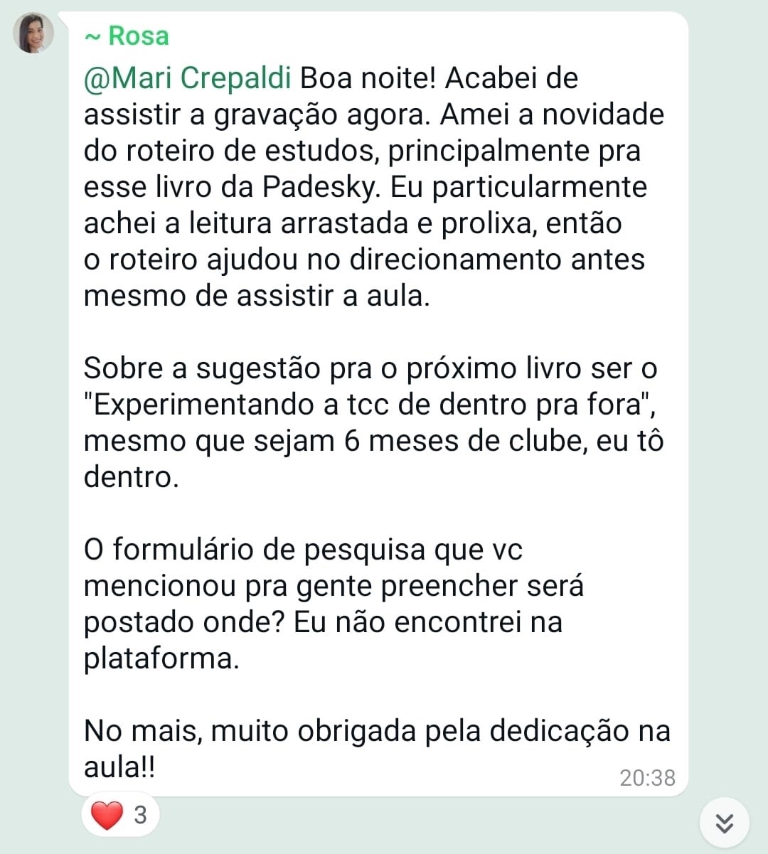 Avaliação sobre metodologia e aprofundamento literário